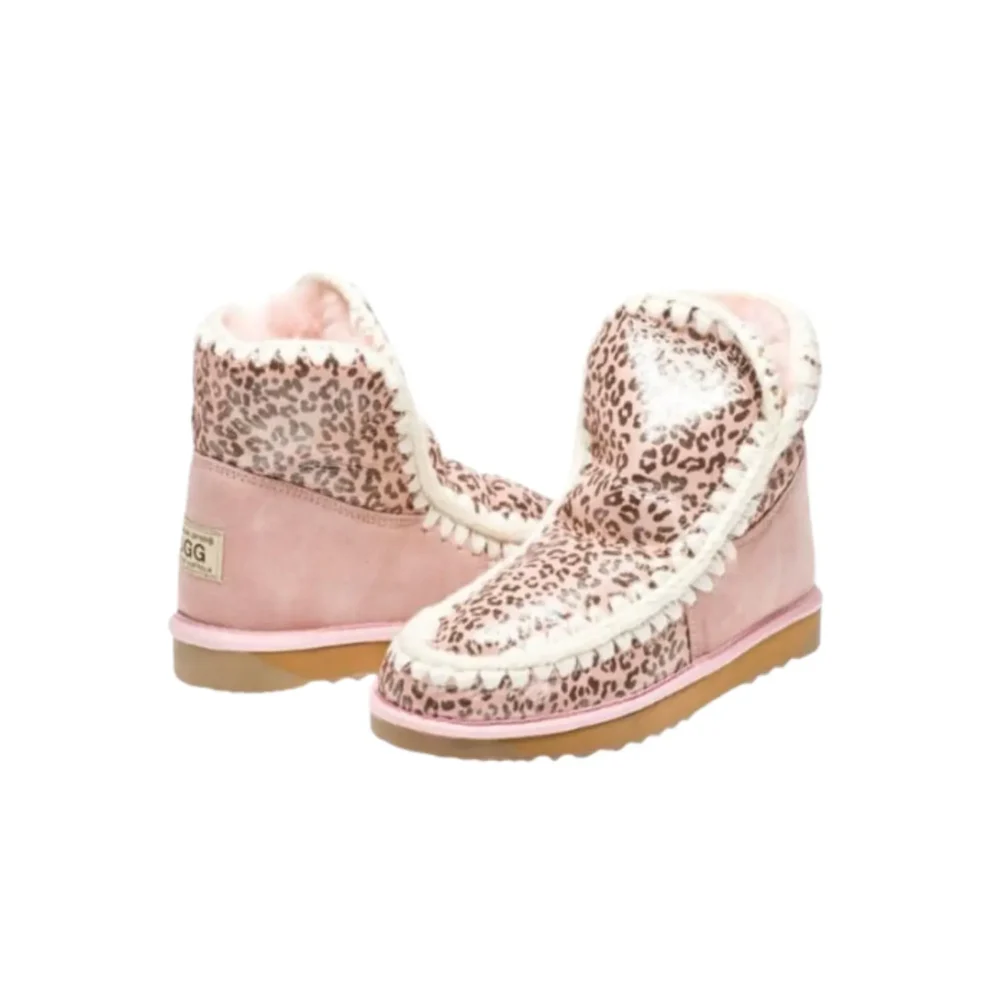 Igloo Leopard Shimmer Print Mini Uggs Babypink