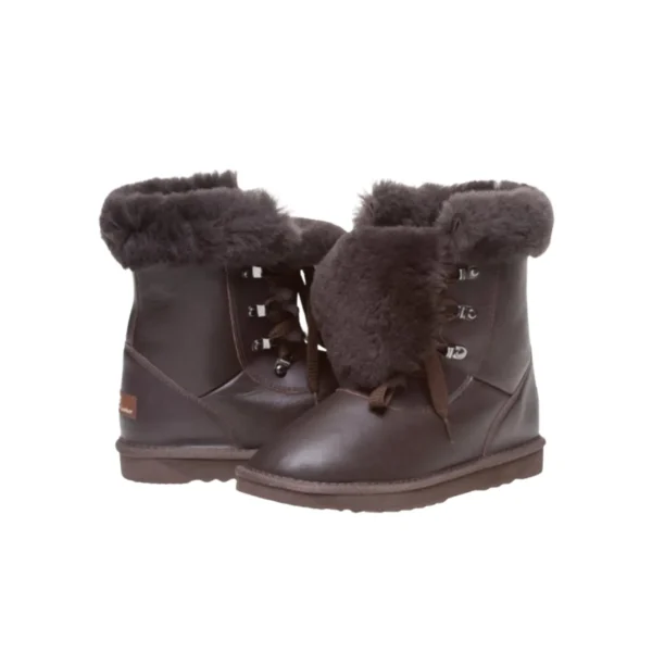 Napa Lace Uggs Unisex Premium Double Face Sheepskin Leather Chocolate