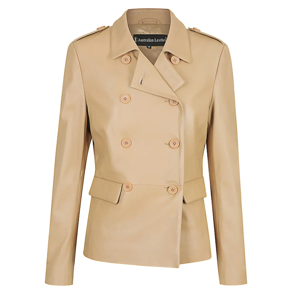 Barbara Ladies Leather Jacket Australian Leather BEIGE