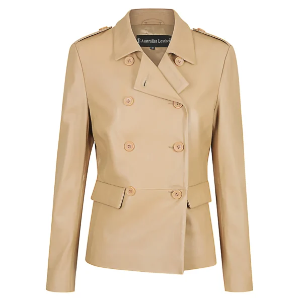 Barbara Ladies Leather Jacket Australian Leather BEIGE