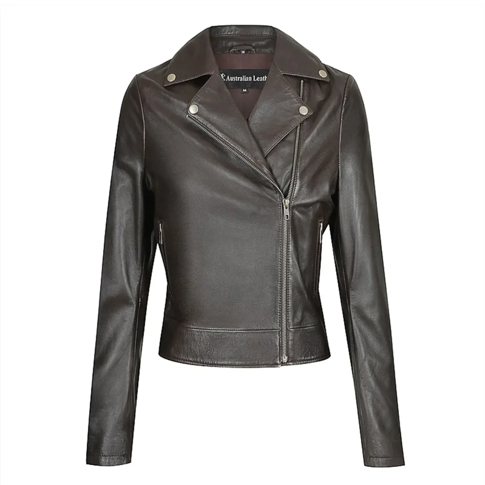 Brenda Ladies Leather Jacket Australian Leather CHOCOLATE