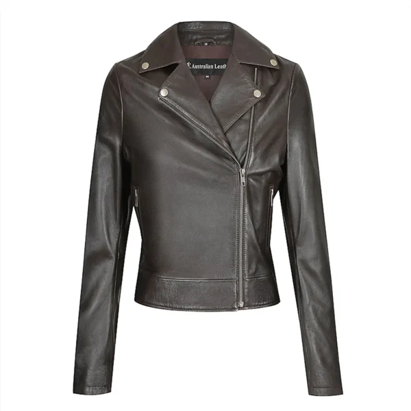 Brenda Ladies Leather Jacket Australian Leather CHOCOLATE