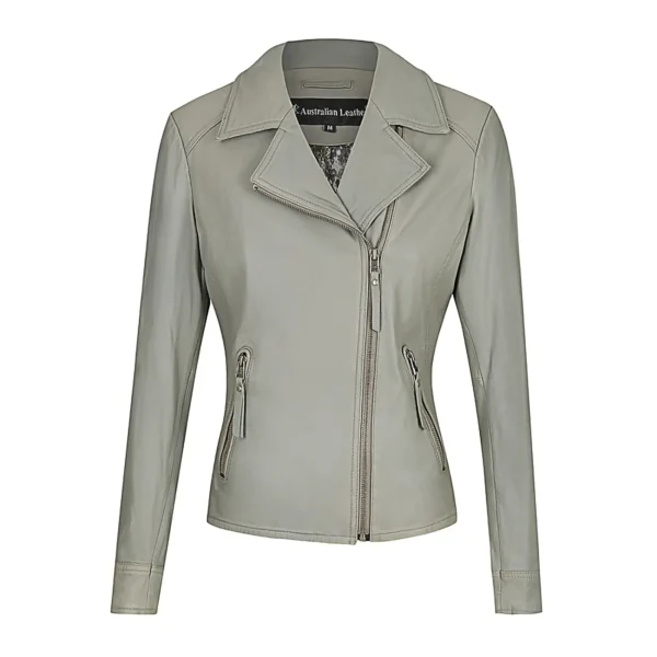 Linda Ladies Leather Jacket Australian Leather STONE