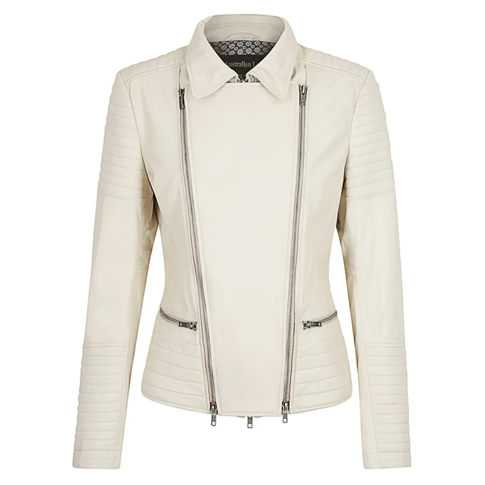 Snow White Ladies Leather Jacket LVORY