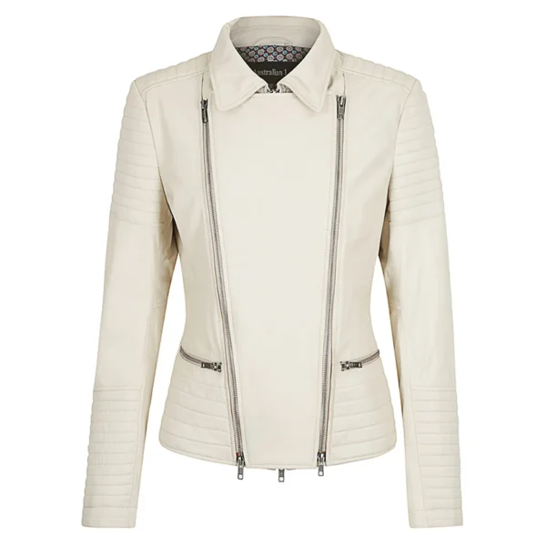 Snow White Ladies Leather Jacket LVORY