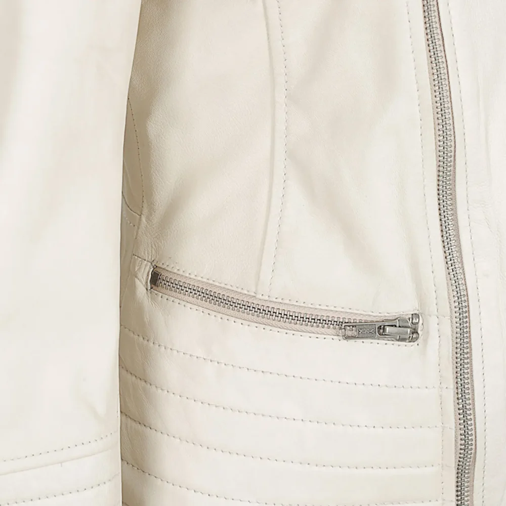 Snow White Ladies Leather Jacket LVORY2