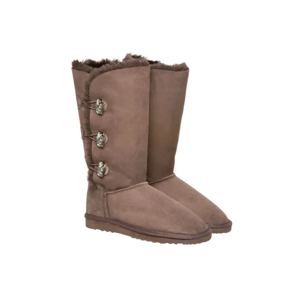 3 Button Ugg Boots With Chessboard Swarovski Elements Chocolate