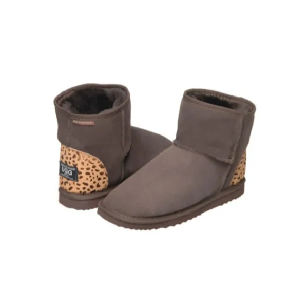 Classic Ugg Boots Leopard Heel Australian Leather Chocolate