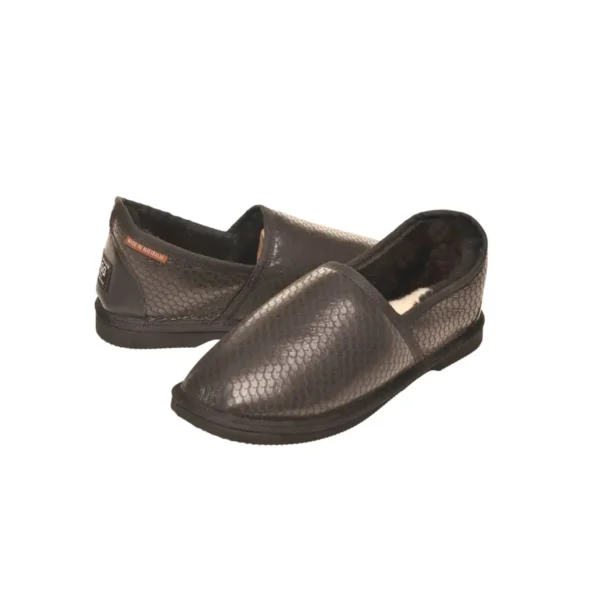 Mens Binded Ugg Slipper Snake Print Australian Leather