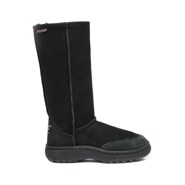 Tall Unisex Outdoor Ugg Boots Australian Leather Black