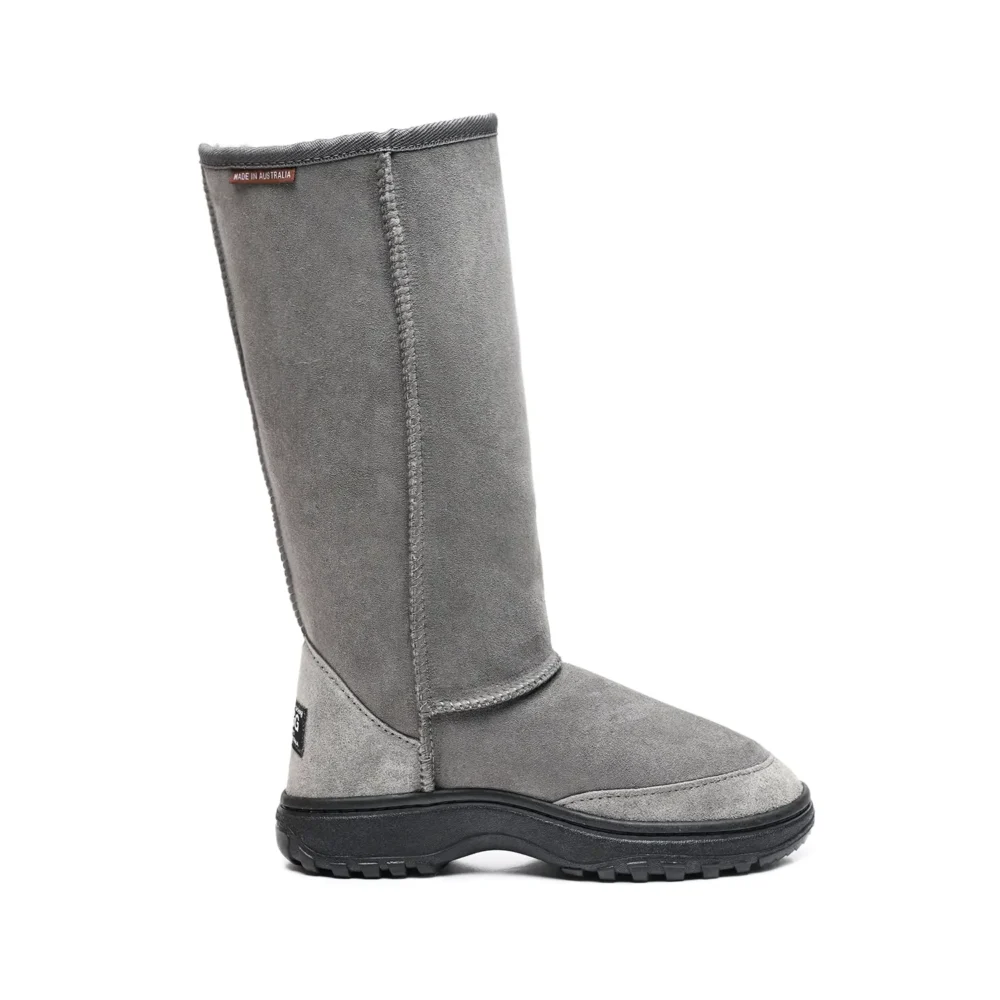 Tall Unisex Outdoor Ugg Boots Australian Leather Grey
