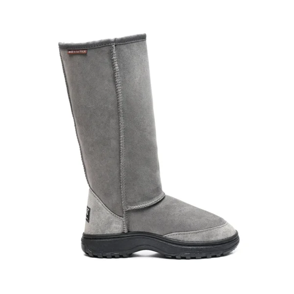 Tall Unisex Outdoor Ugg Boots Australian Leather Grey