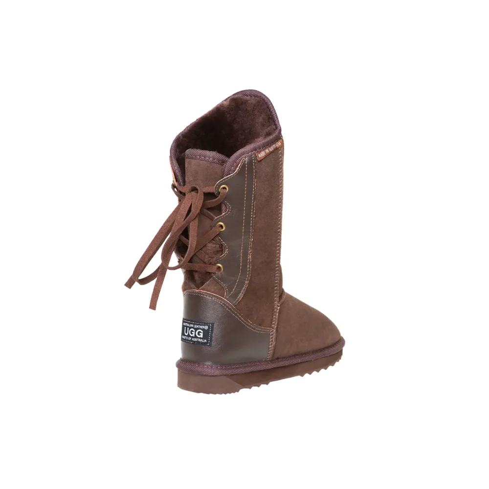 Rocker Ugg Boots Premium Australian Double Face Sheepskin Leather CHOCOLATE2